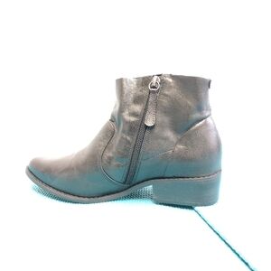 LFL Life Women's Leather Ankle Boots Side Zip Black Sz 37